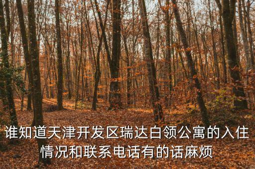 誰知道天津開發區瑞達白領公寓的入住情況和聯系電話有的話麻煩