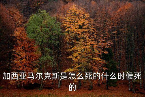 加西亞馬爾克斯，加西亞馬爾克斯是怎么死的什么時候死的