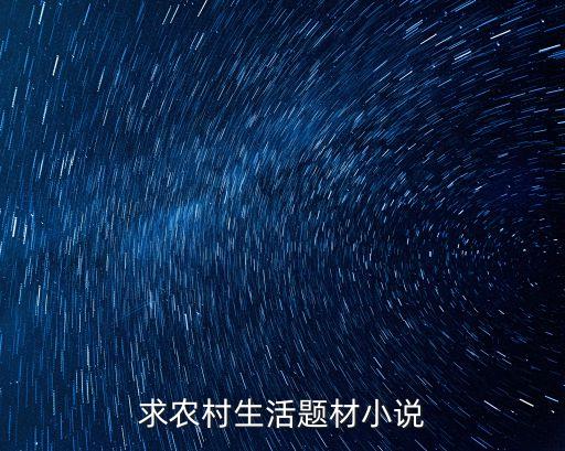 求農村生活題材小說
