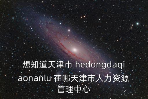想知道天津市 hedongdaqiaonanlu 在哪天津市人力資源管理中心