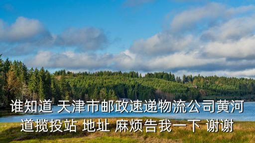 誰知道 天津市郵政速遞物流公司黃河道攬投站 地址 麻煩告我一下 謝謝