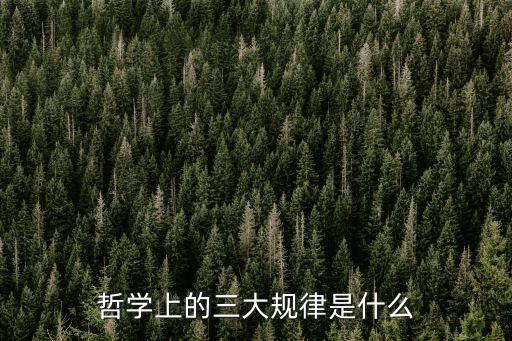 哲學上的三大規律是什么
