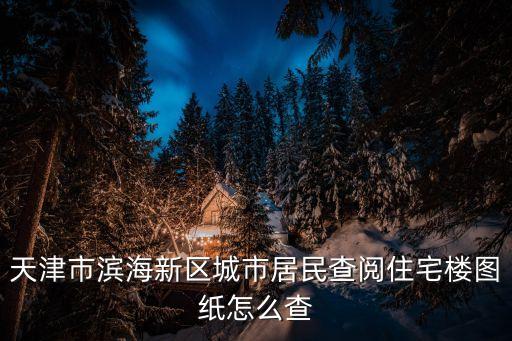 天津市濱海新區城市居民查閱住宅樓圖紙怎么查