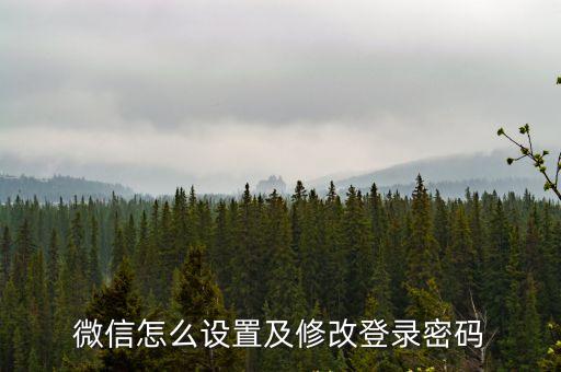 微信怎么設置及修改登錄密碼