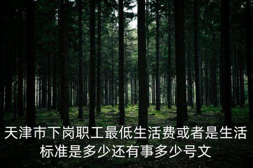 天津市 190號文件，天津市下崗職工最低生活費或者是生活標準是多少還有事多少號文