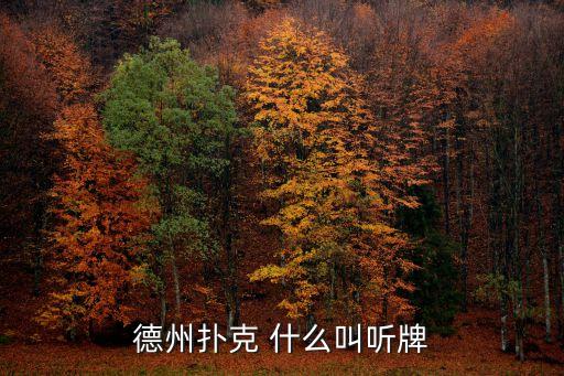 聽牌，德州撲克 什么叫聽牌