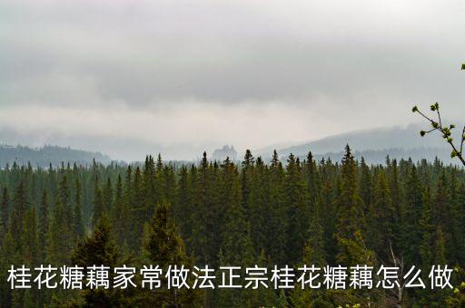桂花糖藕，桂花糖藕怎么做呢