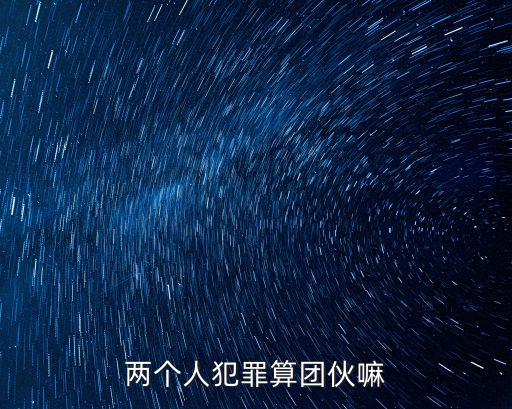 兩個人犯罪算團伙嘛