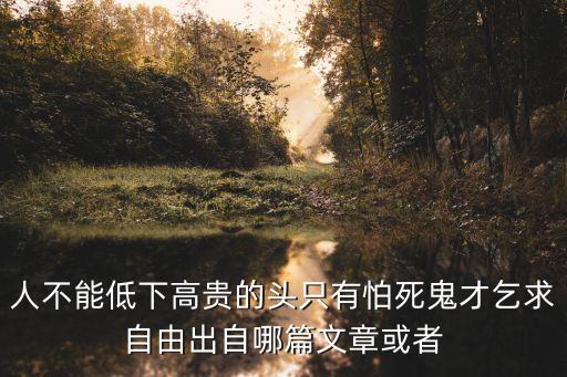 人不能低下高貴的頭只有怕死鬼才乞求自由出自哪篇文章或者