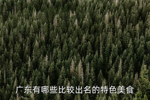廣東有哪些比較出名的特色美食