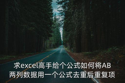 求excel高手給個公式如何將AB兩列數據用一個公式去重后重復項