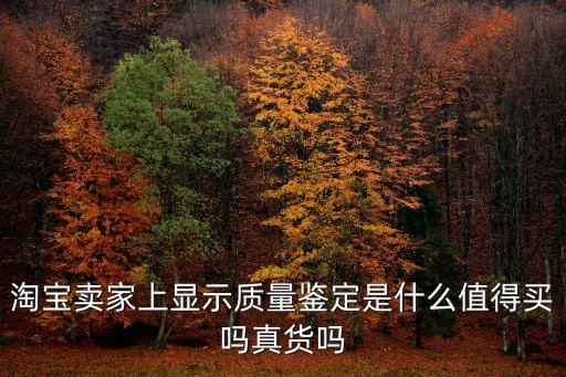 淘寶賣家上顯示質量鑒定是什么值得買嗎真貨嗎