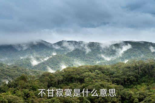 不甘寂寞，不甘寂寞是什么意思