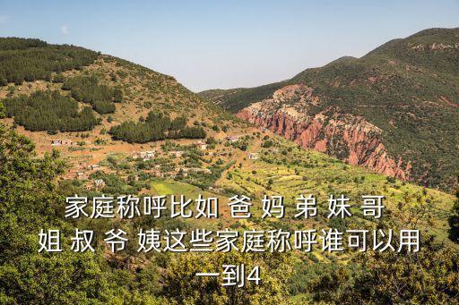 家庭稱謂，家庭稱謂的介紹