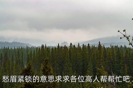愁眉緊鎖的意思求求各位高人幫幫忙吧