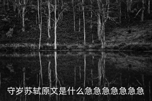 守歲蘇軾，請解釋蘇軾的守歲詩的釋義