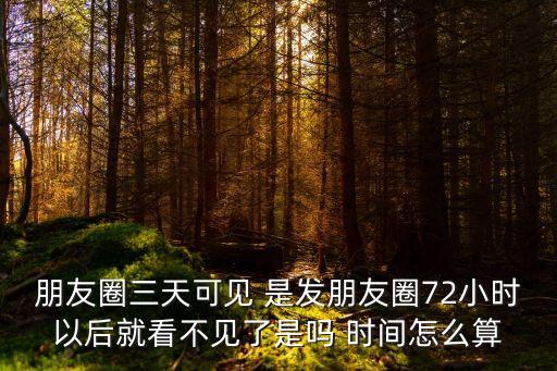 朋友圈三天可見 是發朋友圈72小時以后就看不見了是嗎 時間怎么算