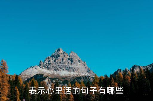 表示心里話的句子有哪些