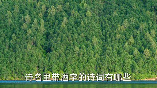 詩名里帶酒字的詩詞有哪些