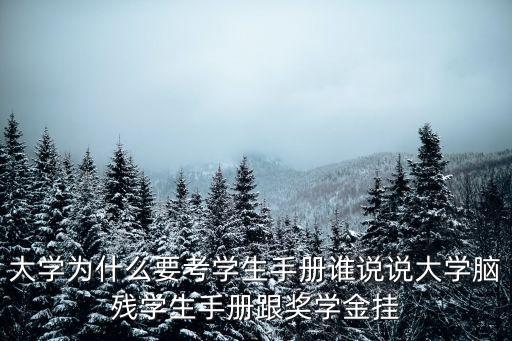 大學(xué)為什么要考學(xué)生手冊(cè)誰(shuí)說(shuō)說(shuō)大學(xué)腦殘學(xué)生手冊(cè)跟獎(jiǎng)學(xué)金掛
