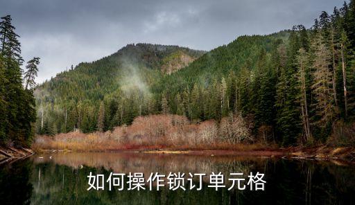 如何操作鎖訂單元格