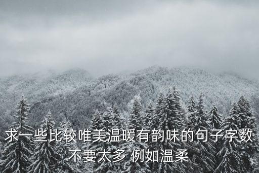 溫暖人心的唯美句子，求一些比較唯美溫暖有韻味的句子字數不要太多 例如溫柔