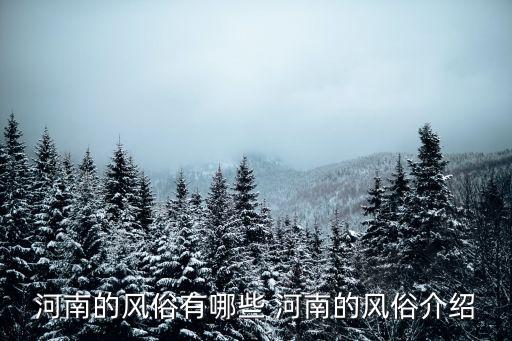 河南的風俗有哪些 河南的風俗介紹