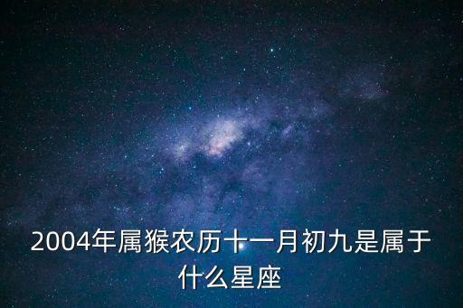2004年屬猴農(nóng)歷十一月初九是屬于什么星座