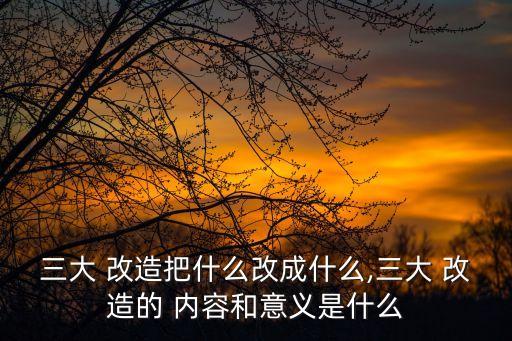 三大 改造把什么改成什么,三大 改造的 內容和意義是什么
