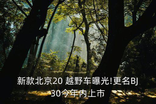 新款北京20 越野車曝光!更名BJ30今年內(nèi)上市