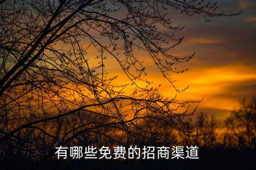 招商活動，有哪些免費的招商渠道