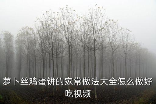 蘿卜絲雞蛋餅的家常做法大全怎么做好吃視頻