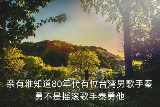 親有誰知道80年代有位臺灣男歌手秦勇不是搖滾歌手秦勇他