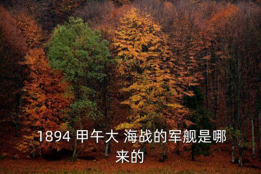  1894 甲午大 海戰(zhàn)的軍艦是哪來的