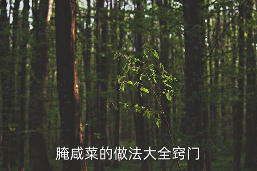 腌咸菜的做法大全竅門