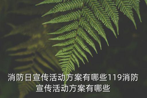消防日宣傳活動方案有哪些119消防宣傳活動方案有哪些