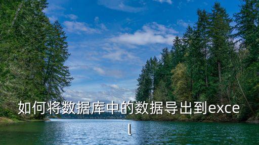 如何將數據庫中的數據導出到excel