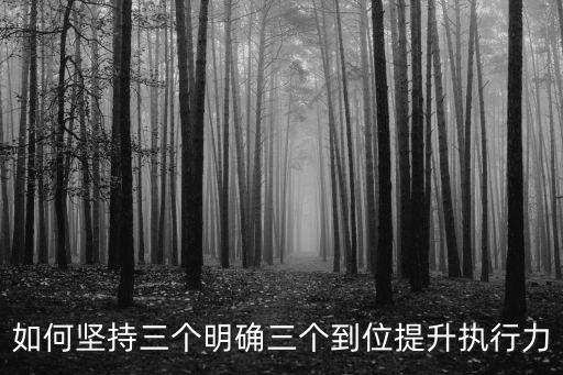 如何堅(jiān)持三個(gè)明確三個(gè)到位提升執(zhí)行力