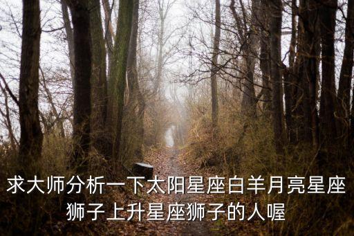 求大師分析一下太陽星座白羊月亮星座獅子上升星座獅子的人喔
