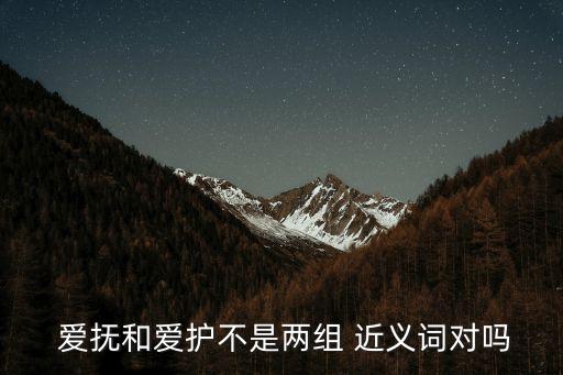  愛撫和愛護不是兩組 近義詞對嗎