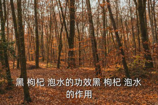 黑枸杞泡水喝的功效,黑枸杞泡水喝酒可治療肝病腎病