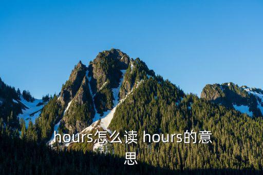  hours怎么讀 hours的意思