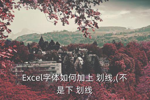 Excel字體如何加上 劃線,(不是下 劃線