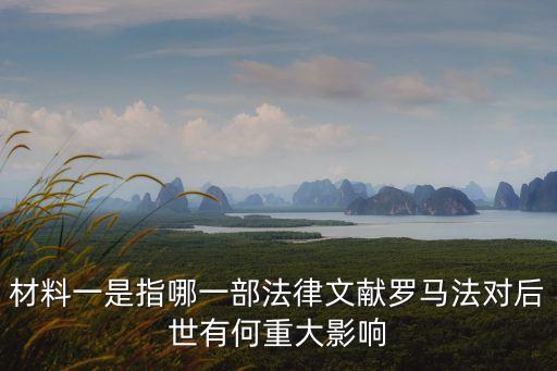 材料一是指哪一部法律文獻羅馬法對后世有何重大影響