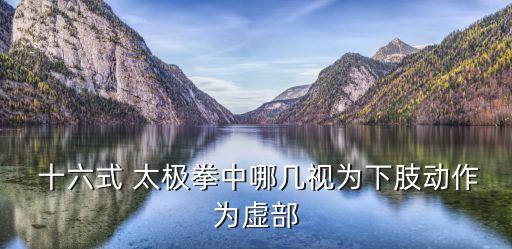  十六式 太極拳中哪幾視為下肢動作為虛部