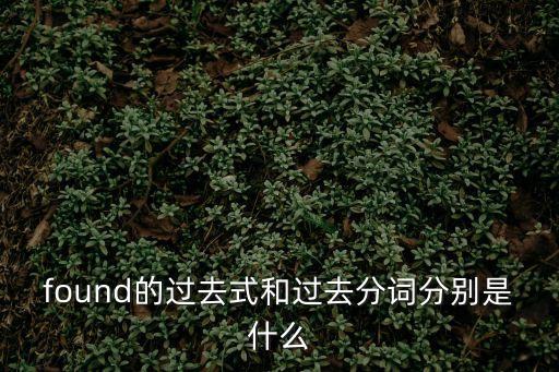 found的過去式和過去分詞分別是什么