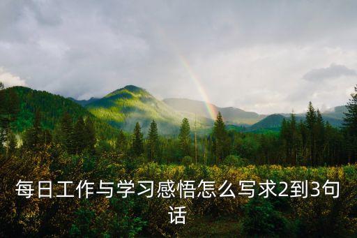 每日工作與學習感悟怎么寫求2到3句話