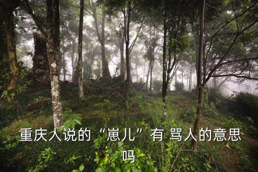  重慶人說的“崽兒”有 罵人的意思嗎
