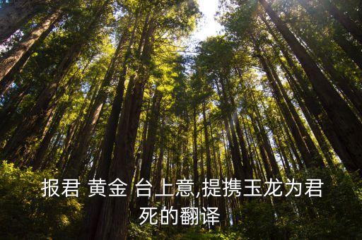  報君 黃金 臺上意,提攜玉龍為君死的翻譯