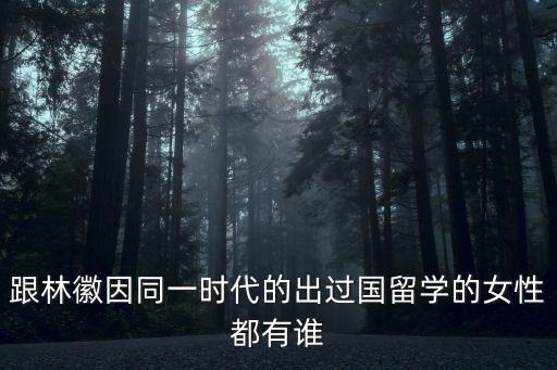 梁思順，跟林徽因同一時代的出過國留學的女性都有誰